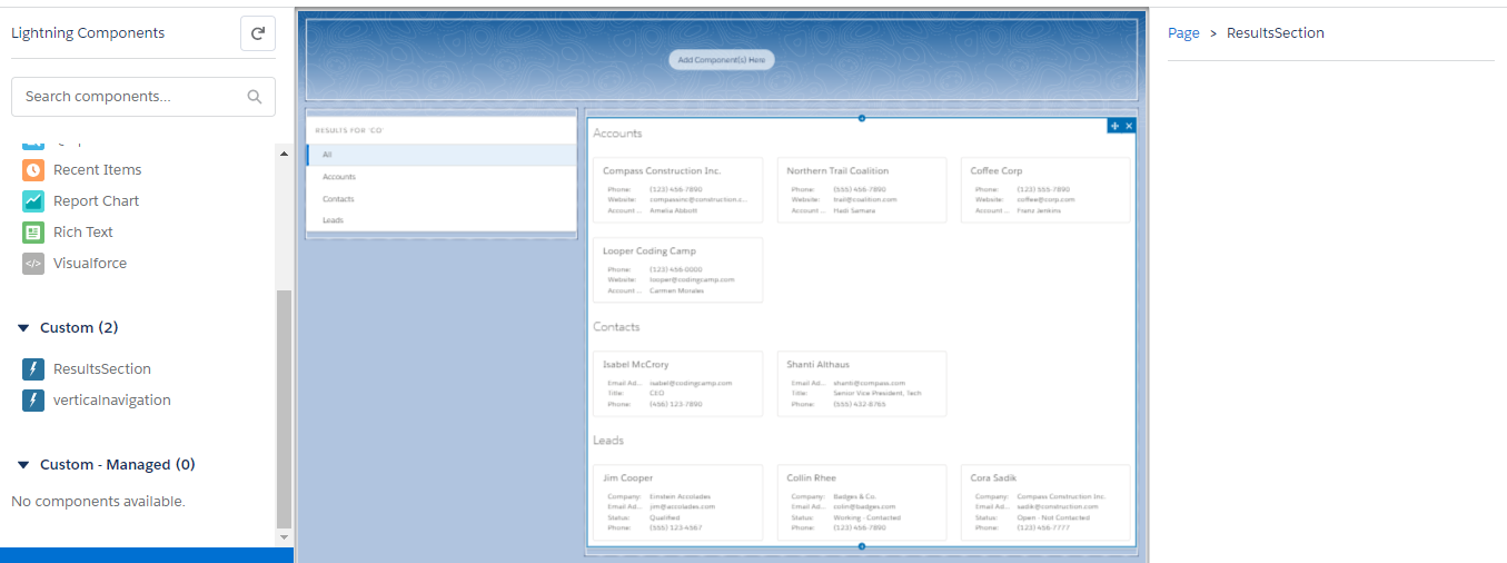 screenshot of record page builder