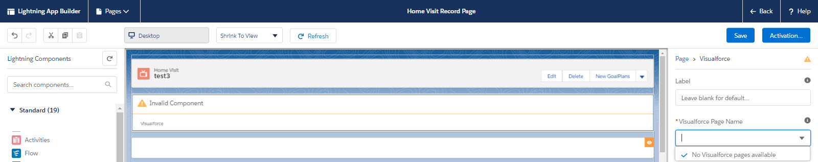 VFPage not appearing in Edit page layout for custom object record