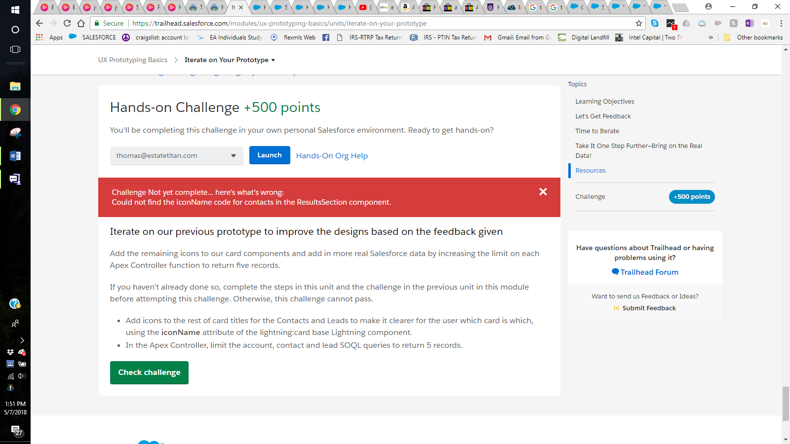 UX Prototyping -- Error message