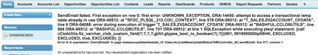 Redirected to this Error page