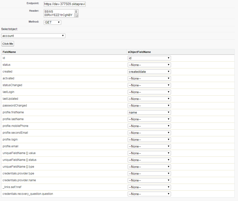 how to map the selected fields from webservice into salesforce