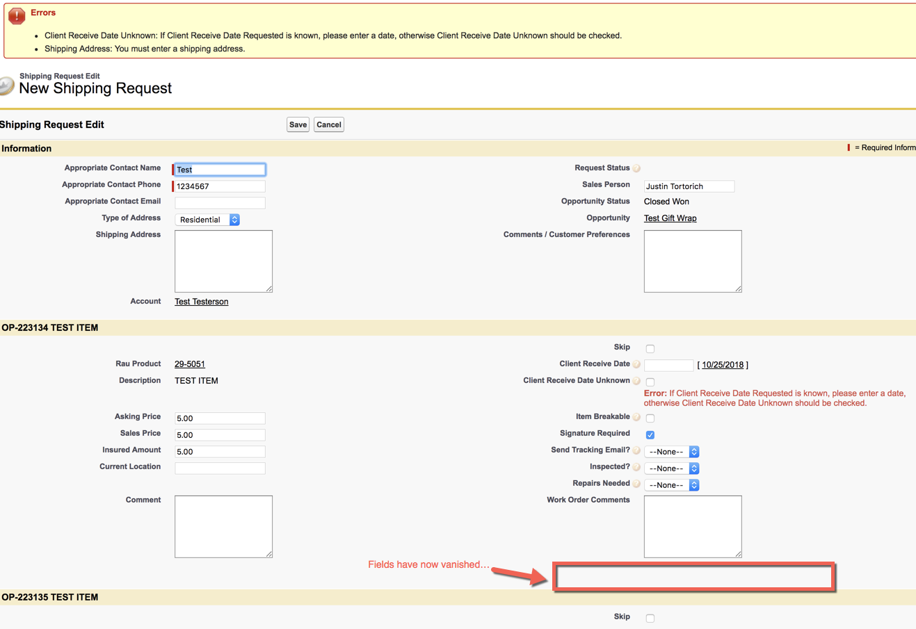After Save with errors