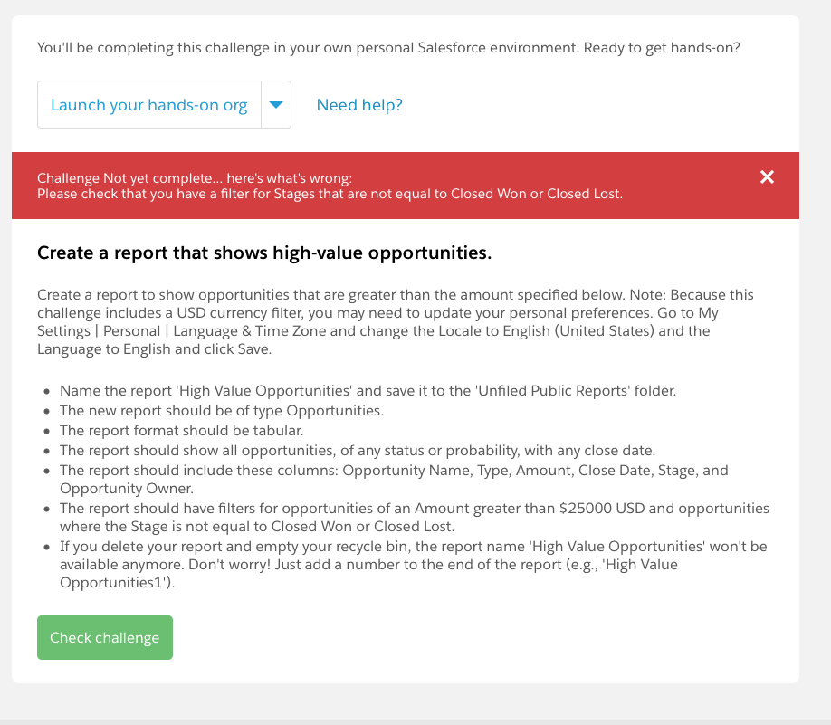 here is the challenge and the error message