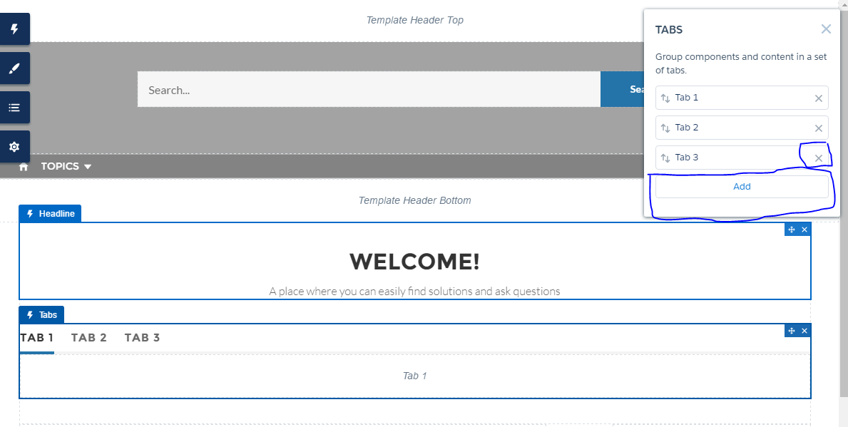 look at button marked