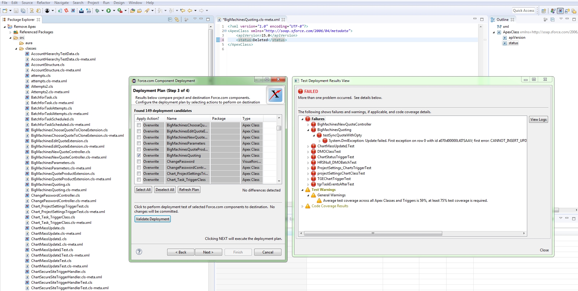 Eclipse code coverage failure