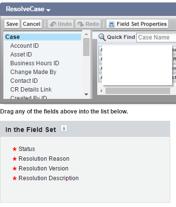 Field set used on page