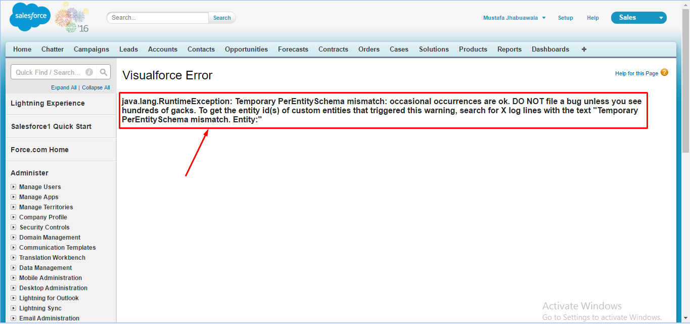 Visualforce error