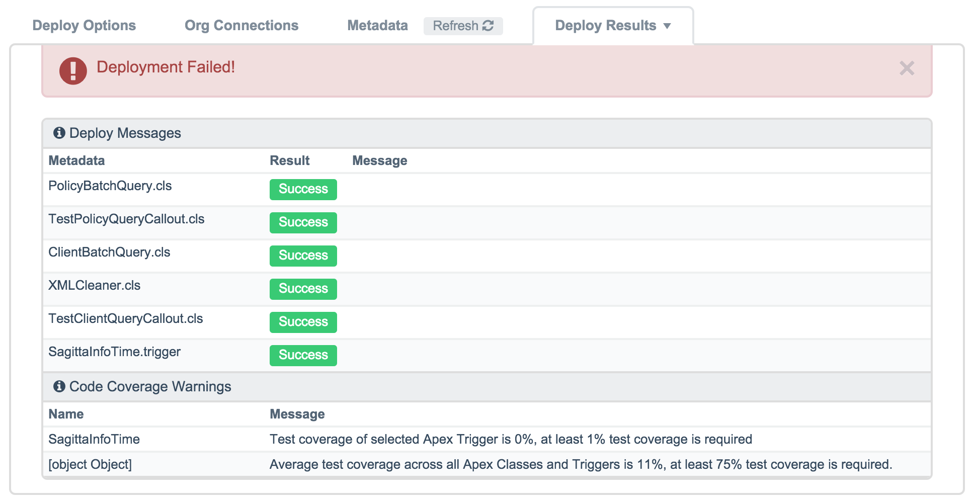 Deploy Results