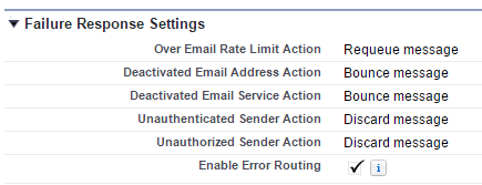 Email Services Failure Configuration