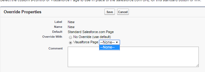 Overriding NEW button of record detail page of custom OBJECT, no VF page found