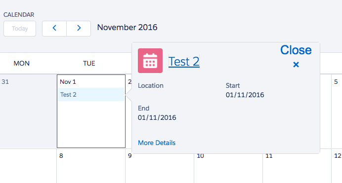 Lightning Calendar - Popover