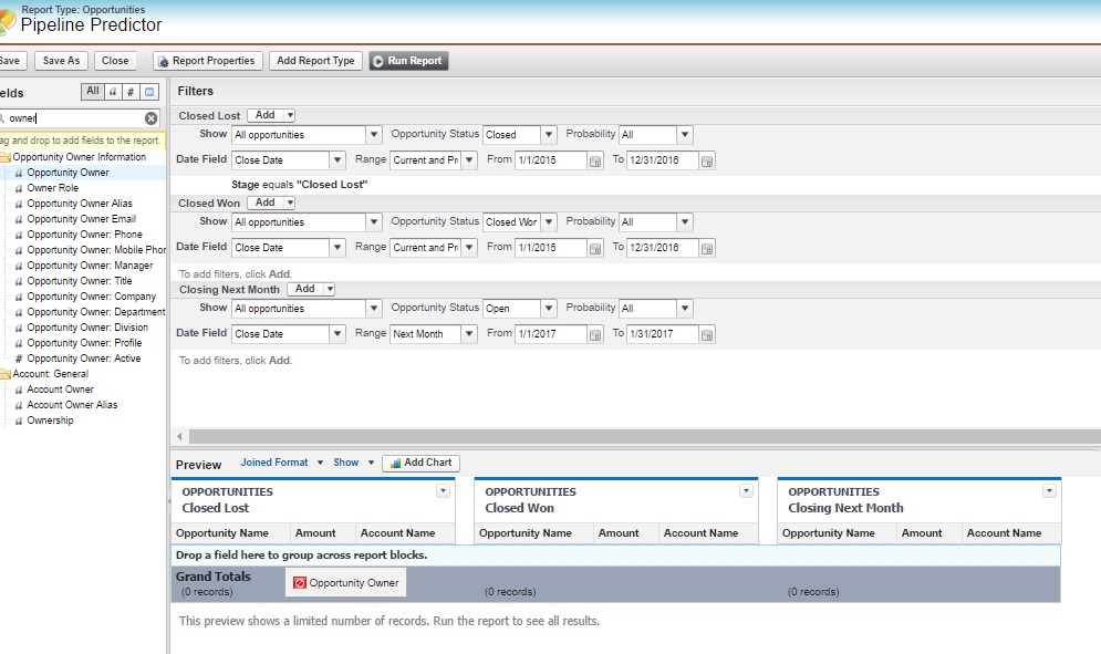 Grouping Drop Zone Matrix Reports Not Working