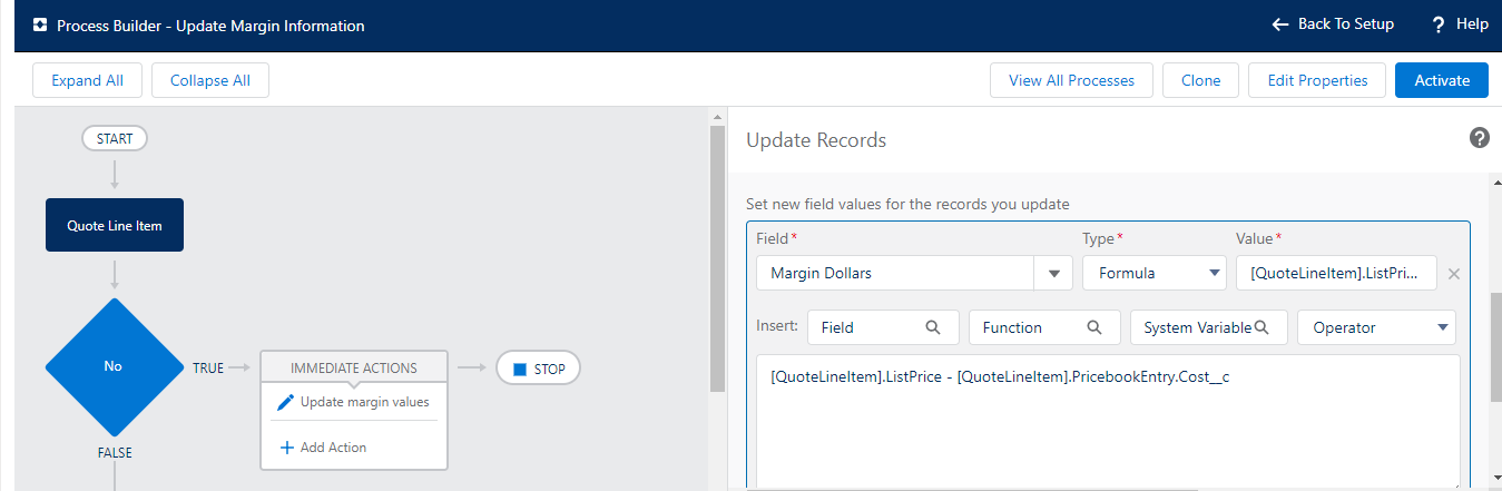 Formula for Margin Calculation