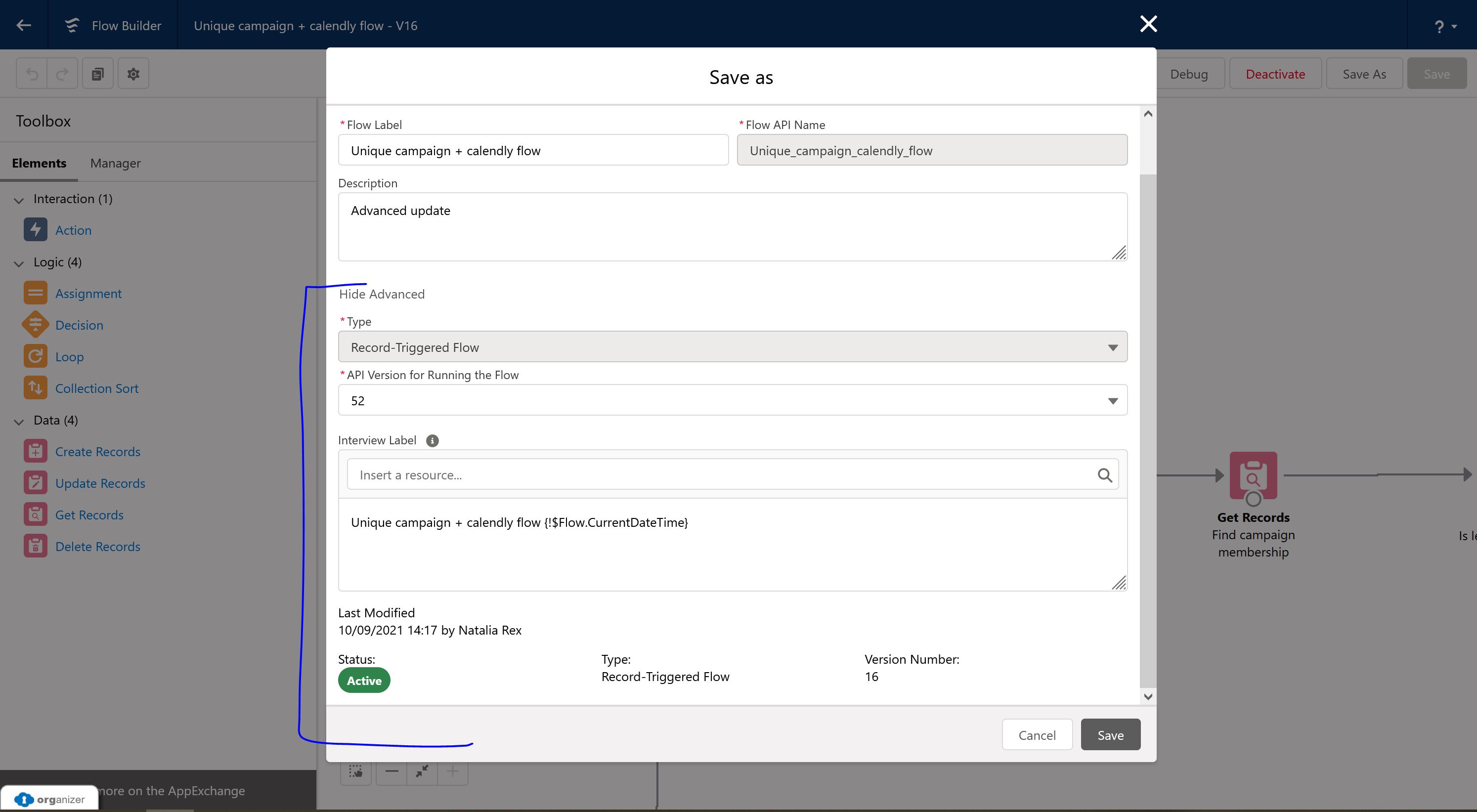 Flow advanced settings