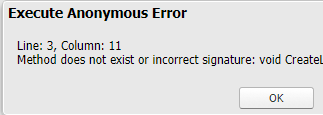 when excute Error like this,this is for another program..For all Procedure classes get error in this way.Please do help for me.
