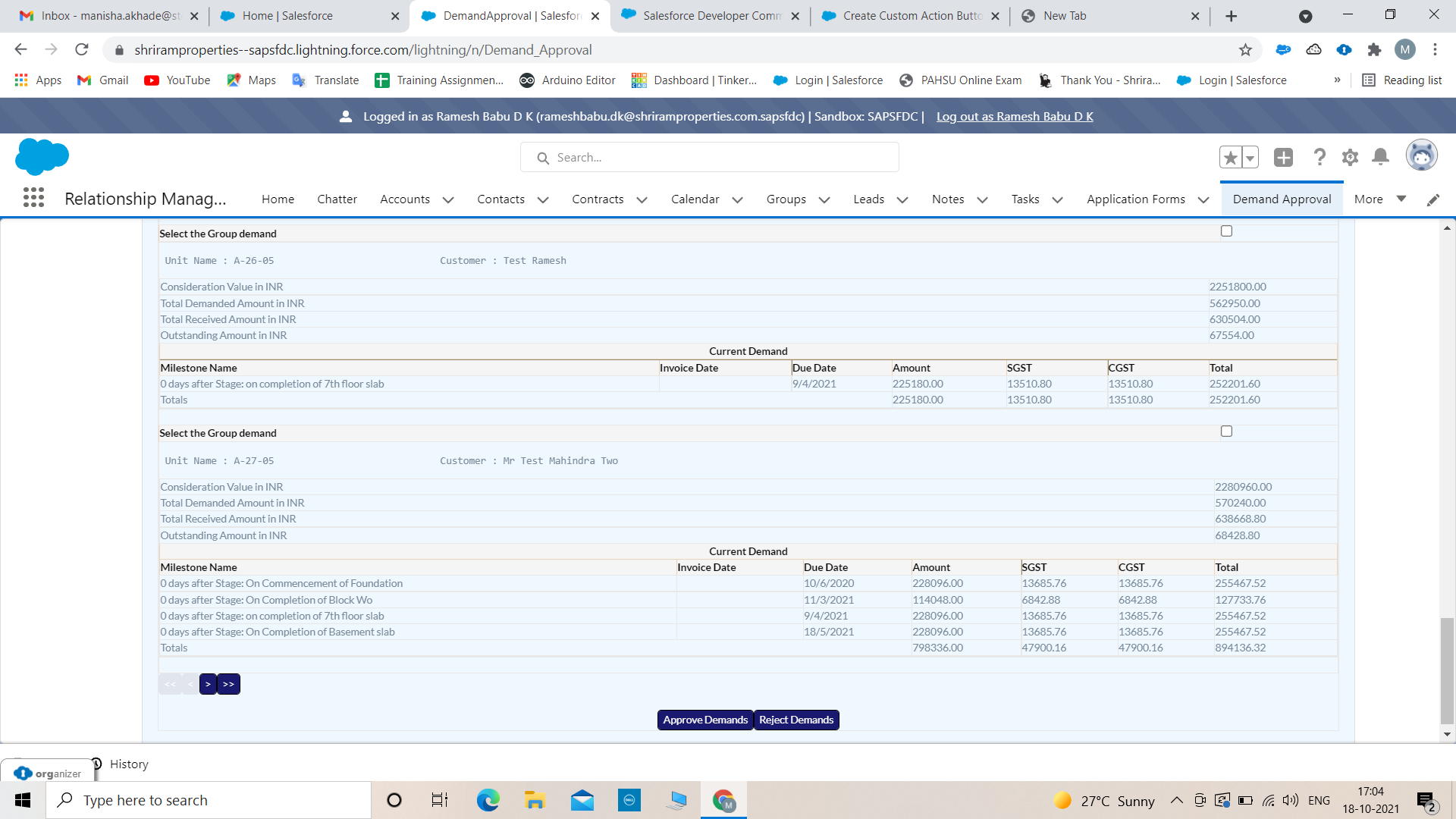 It is having option on top of  right side for group select but i want to give each milestone approve and reject option is it possible if yes then tell the solution .....Thank you in advance