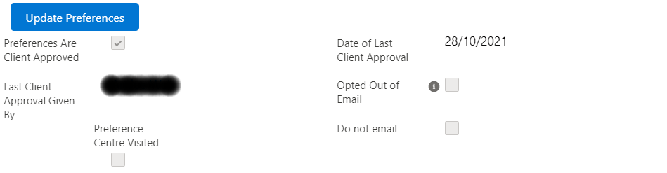 Preference Centre label aligning incorrectly