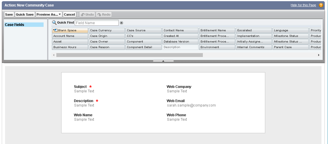 Action layout assigned to guest user