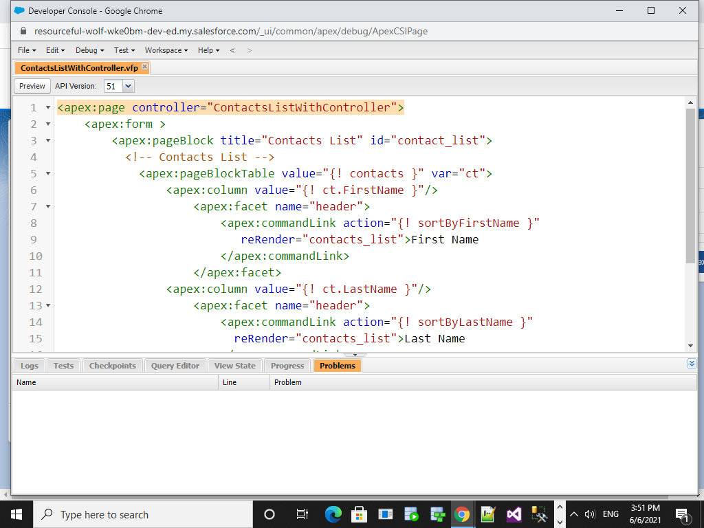 Screen shot of my code