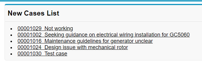 Output of the case details