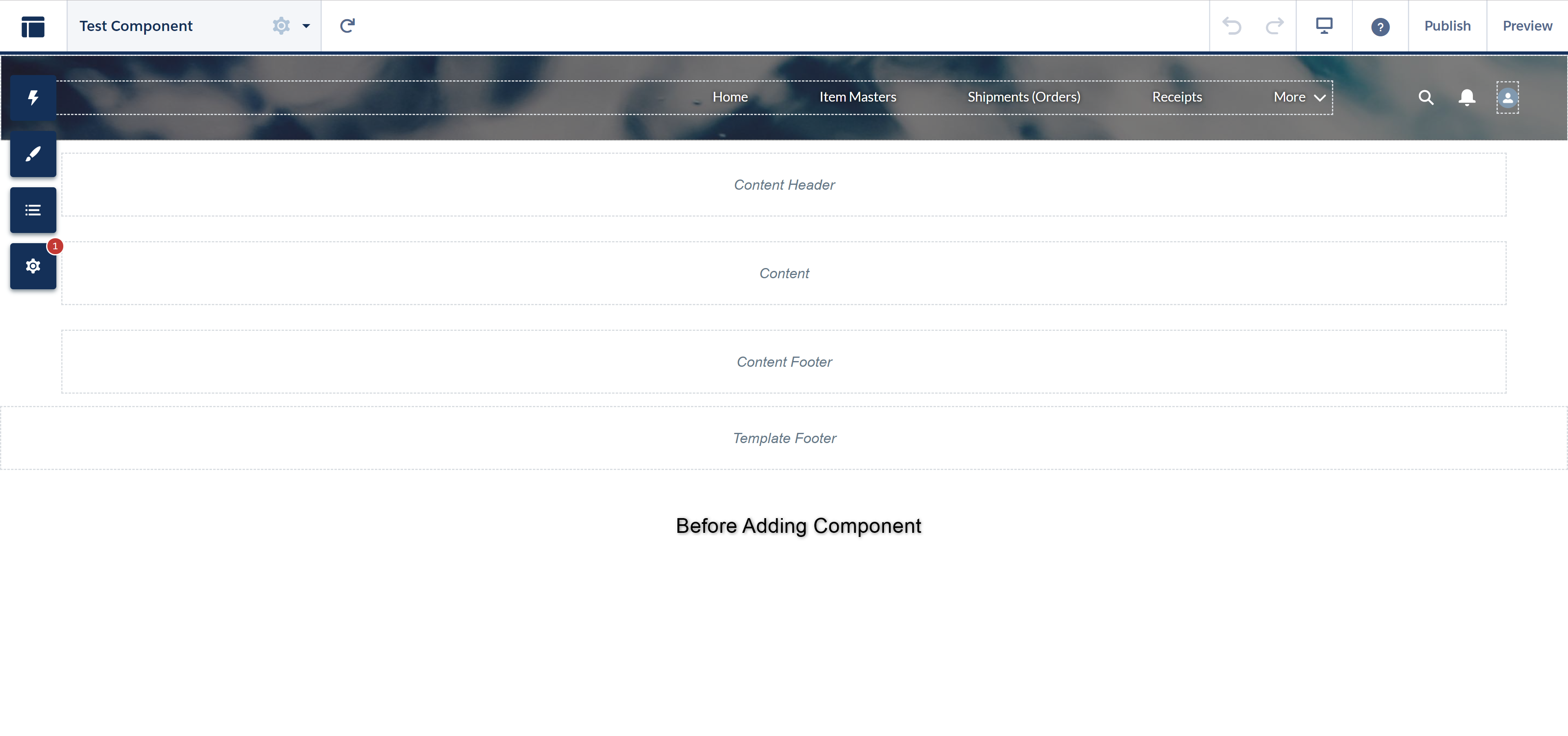 Before adding component