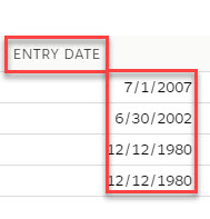 Misaligned heading and data in column