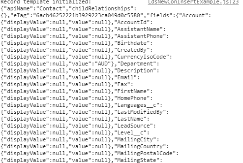 It returns Ref of record object with APIname fields