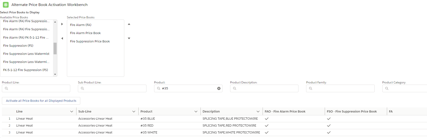 Screen shot of Application
