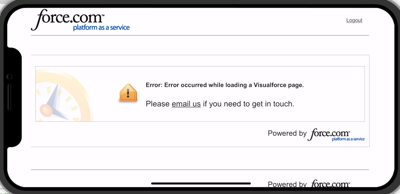 vf page mobile error