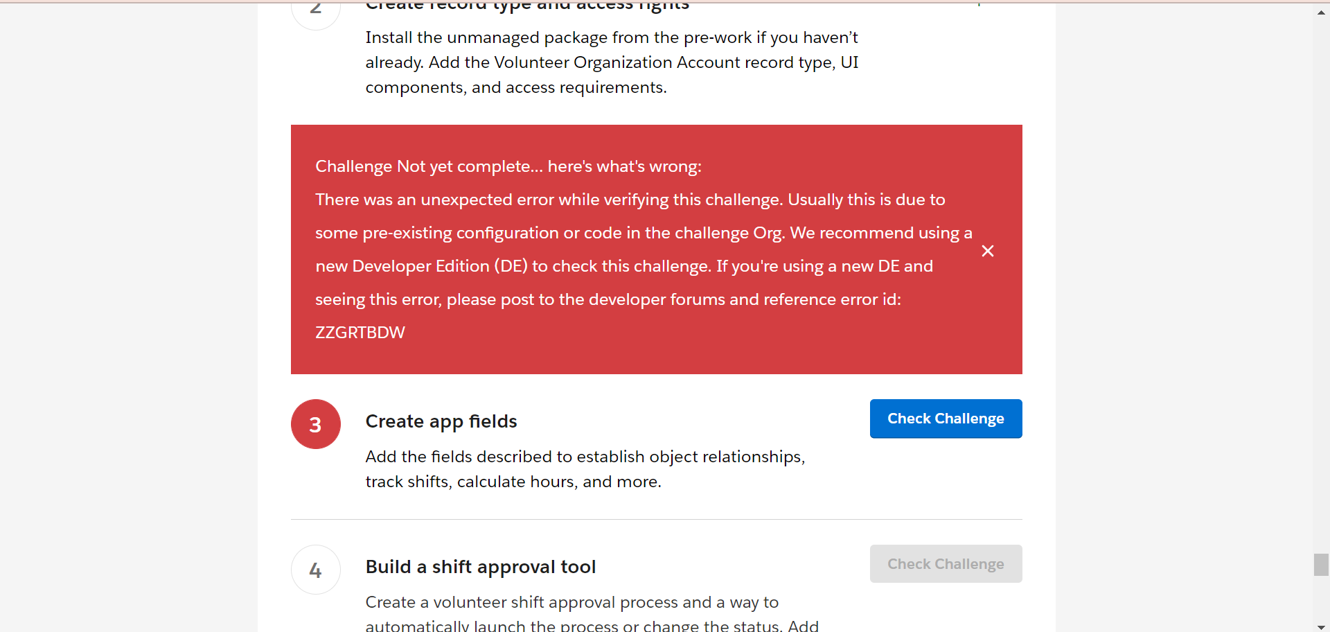 getting this error while verifying the superbadge