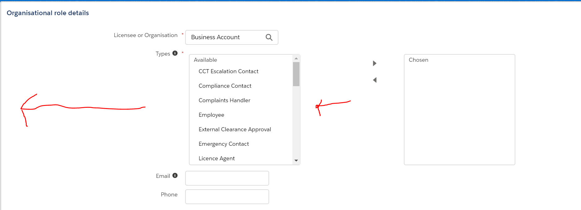 column should show in left side