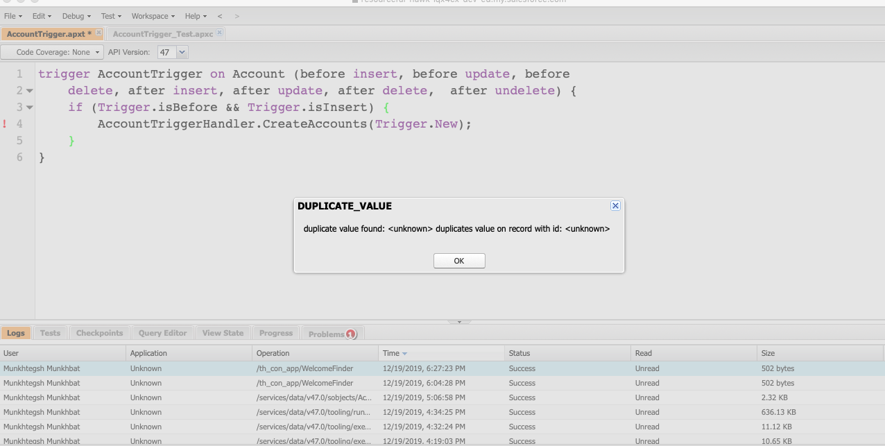Operation did not complete
