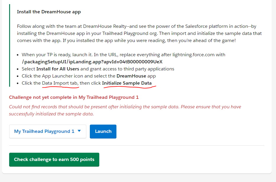 This message is showing on Trailhead..!!