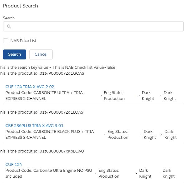 When SearchKey is blank the component renders and show all the products