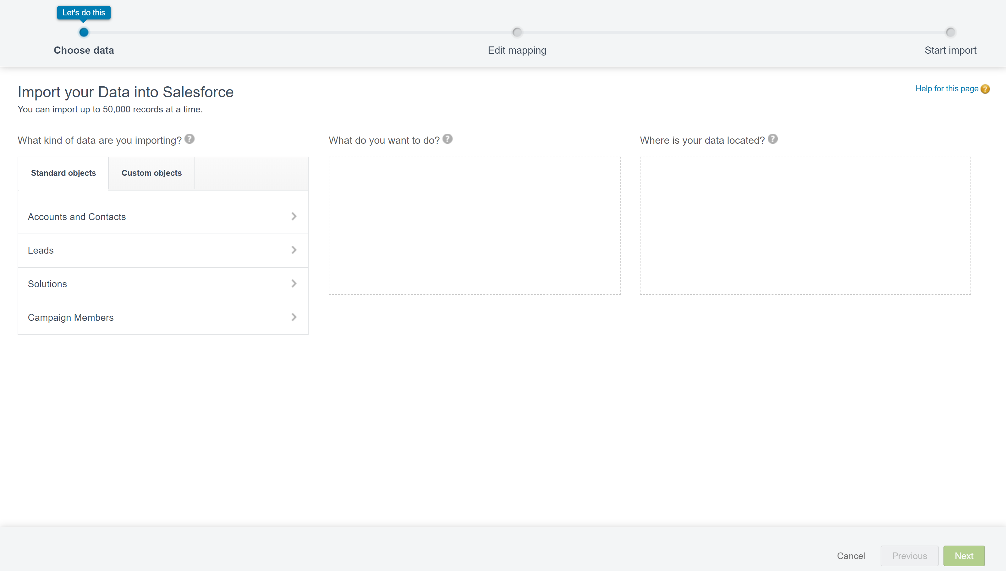 Default view for Import wizard