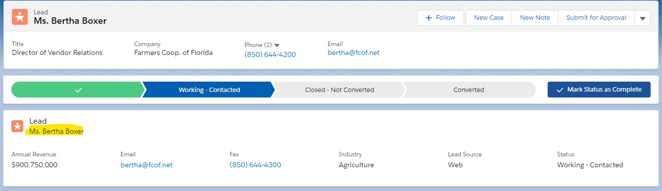 Bold the highlighted record name