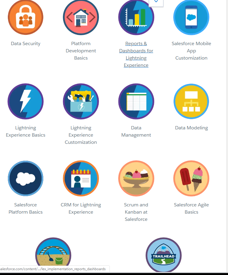 Salesforce trailhead badges