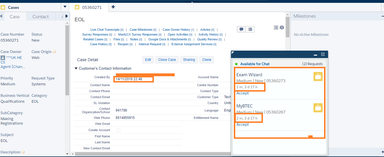 requests with which are created long back
