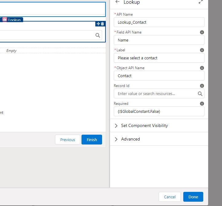 Lookup information filled out