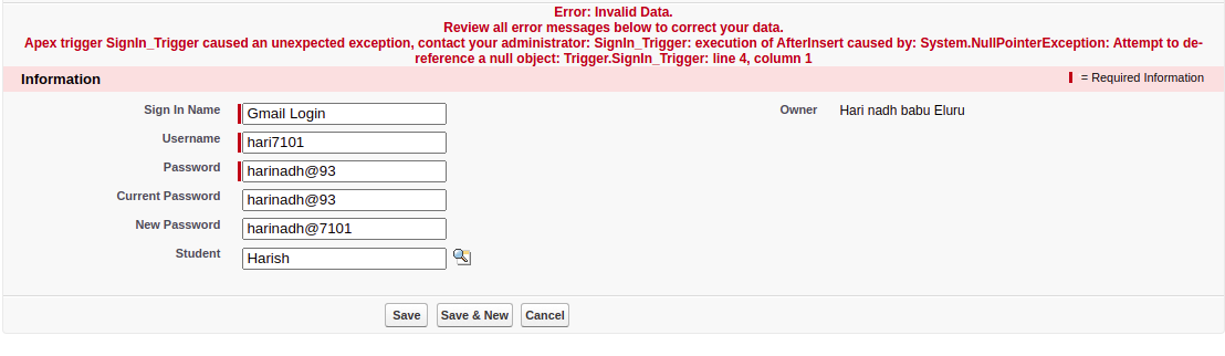 Nullpoint Exception error