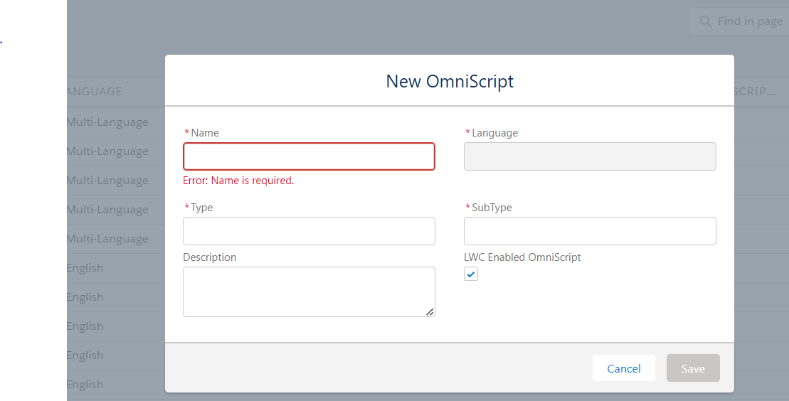 I am unable to pick language on a new Omni Script. I am pretty new to Vlocity products. Please help me out