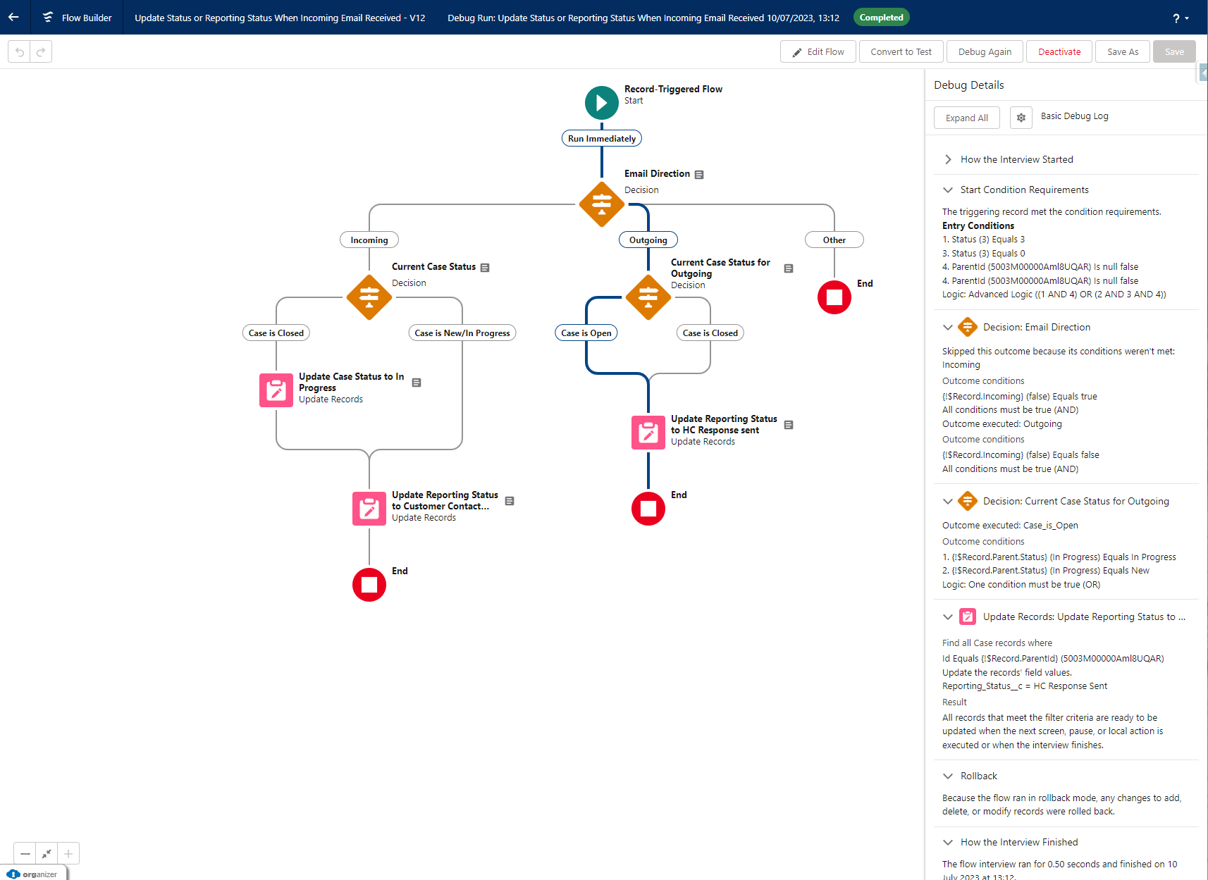 Flow debug screenshot