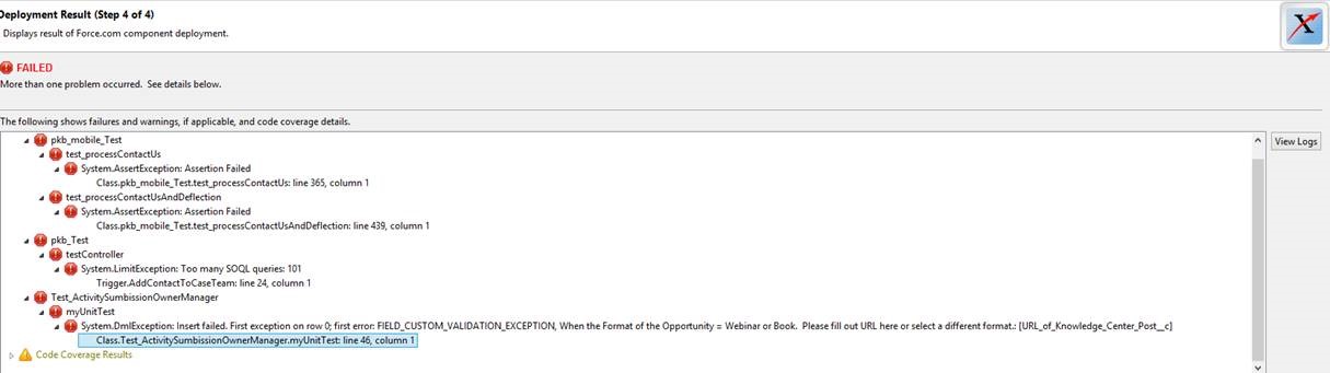 PKB test class errors