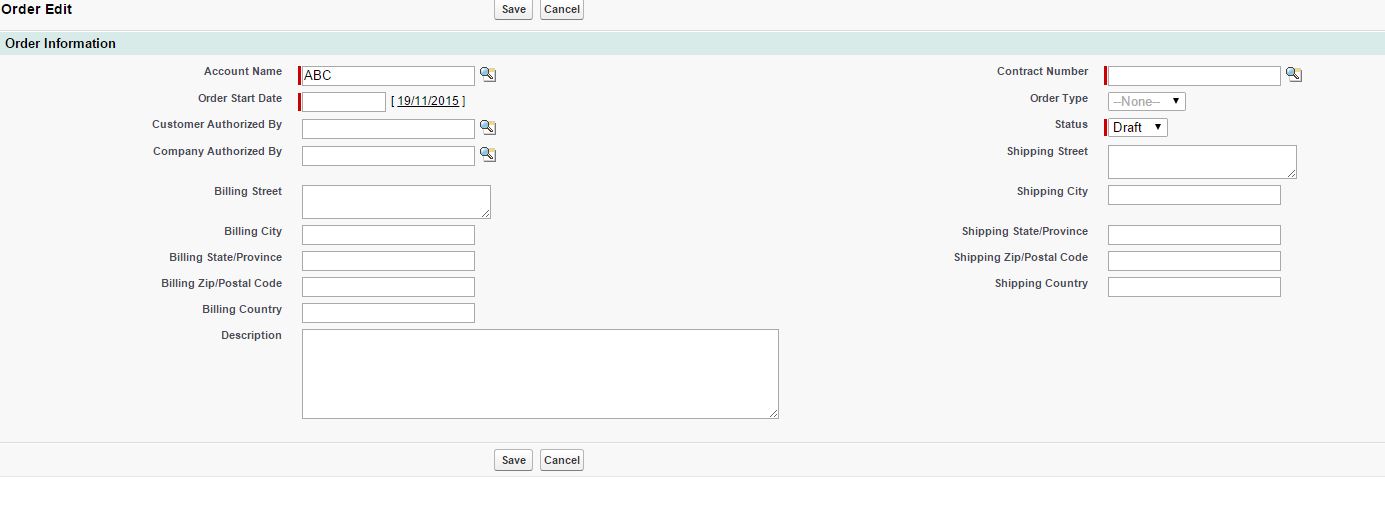 Creating a new order