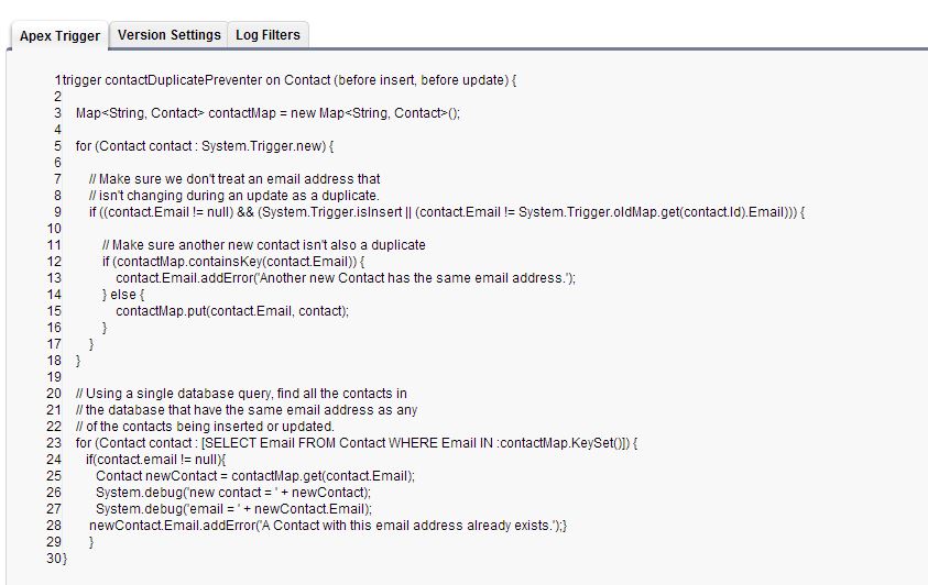 contactDuplicatePreventer trigger