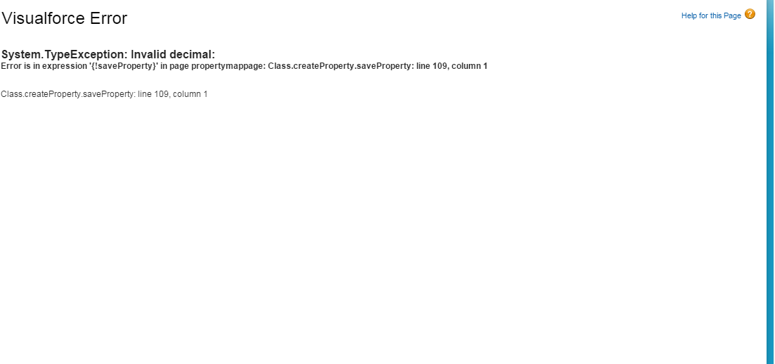 "Visualforce Error System.Type Exception: Invalid decimal".