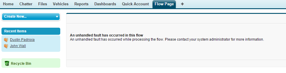 Flow Page Error