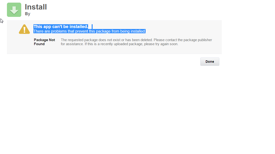 This app can't be installed