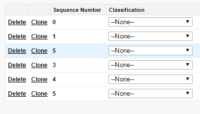 Page block table on click of clone