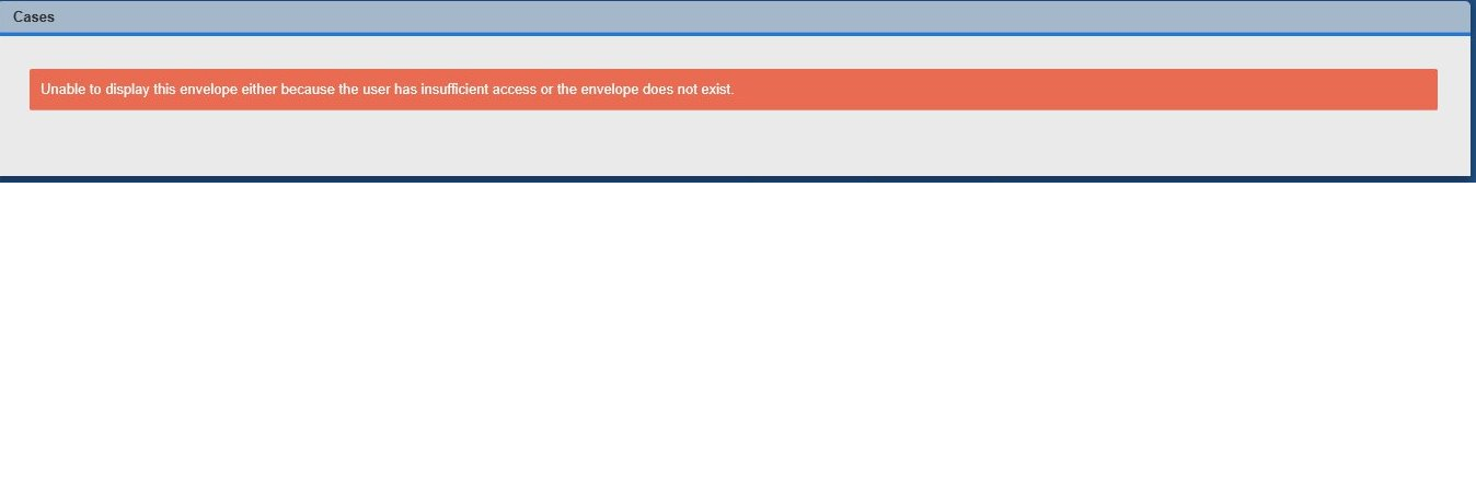 Docusign Envelope could not access